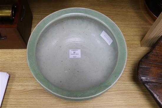 A Chinese celadon glazed censer, Diameter 29cm